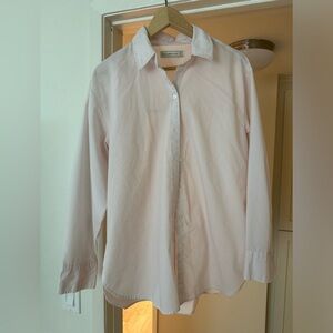 Light pink stripped oversized button down! Size Medium